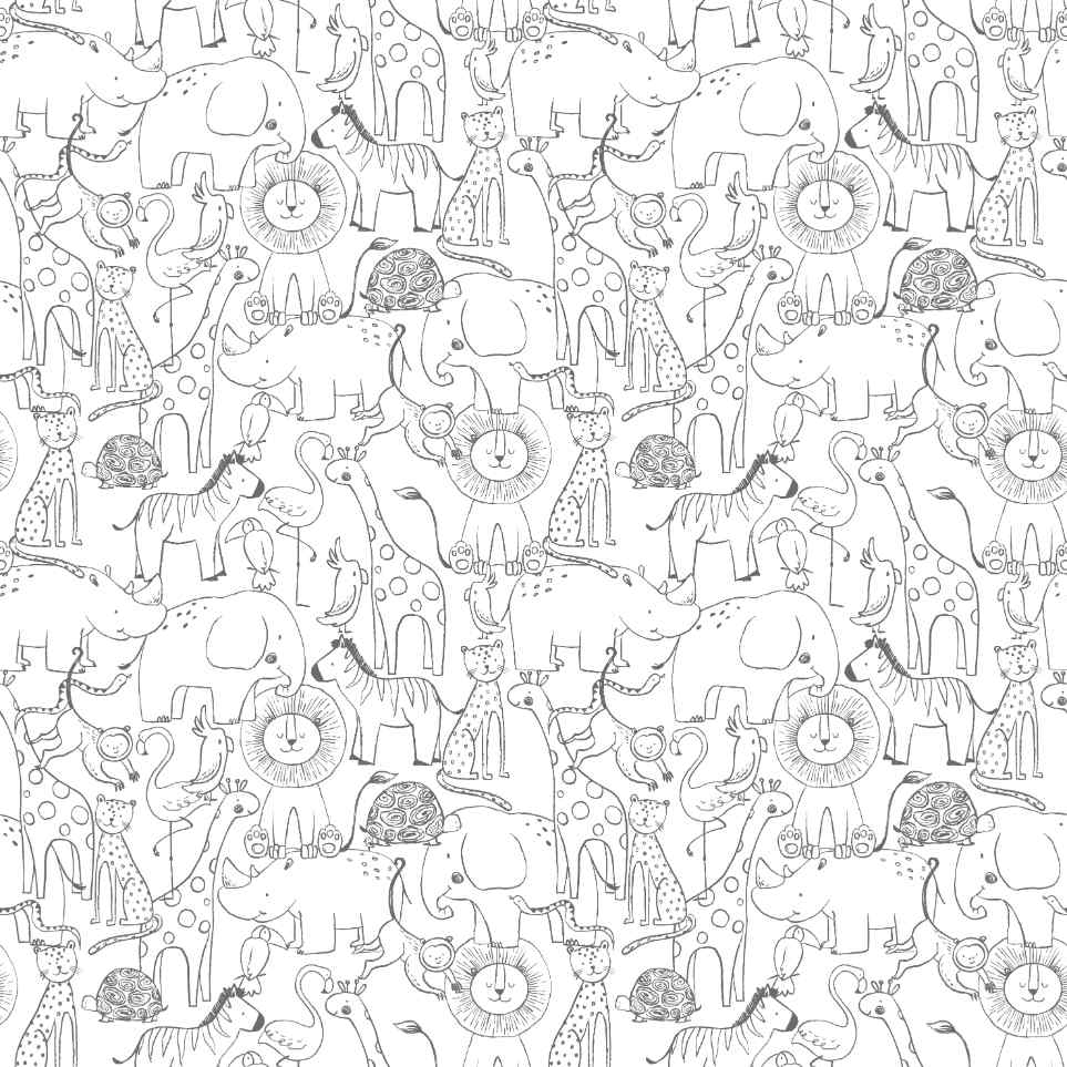 Carta da Parati Ohpopsi ANIMAL DOODLE