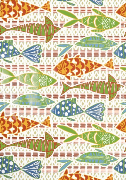 Carta da Parati Thibaut Batik Fish