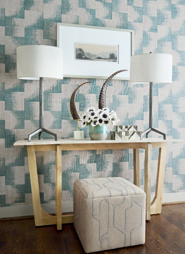 Carta da Parati Thibaut RAFFIA SQUARES